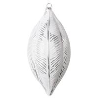 Vickerman 6" Silver Brushed Feather Drop Style Christmas Ornament (3 Pack)