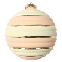 Vickerman 4" Peach Horizontal Stripe Ball Christmas Ornament (4 Pack)