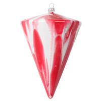 Vickerman 6" Red/White Marble Cone Christmas Ornament (3 Pack)
