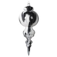 Vickerman 10" Black/White Marble Finial Christmas Ornament (2 Pack)