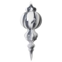 Vickerman 10" Gray/White Marble Finial Christmas Ornament (2 Pack)