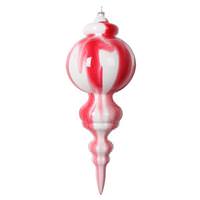 Vickerman 10" Red/White Marble Finial Christmas Ornament (2 Pack)