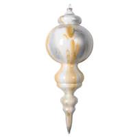 Vickerman 10" Gold/Silver/White Marble Finial Christmas Ornament (2 Pack)