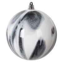 Vickerman 4" Black/White Marble Ball Christmas Ornament (4 Pack)
