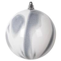Vickerman 4" Gray/White Marble Ball Christmas Ornament (4 Pack)