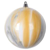 Vickerman 4" Gold/Silver/White Marble Ball Christmas Ornament (4 Pack)