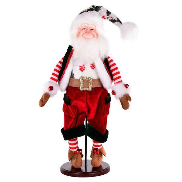 19" Holly Jolly Santa Doll with Stand