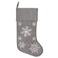 Vickerman 19" Silver Snowflake Stocking Christmas Decoration