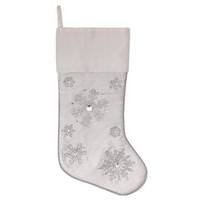 Vickerman 19" White Snowflake Stocking Christmas Decoration