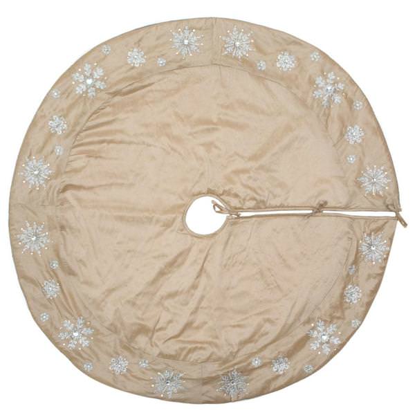 52" Champagne Snowflake Tree Skirt