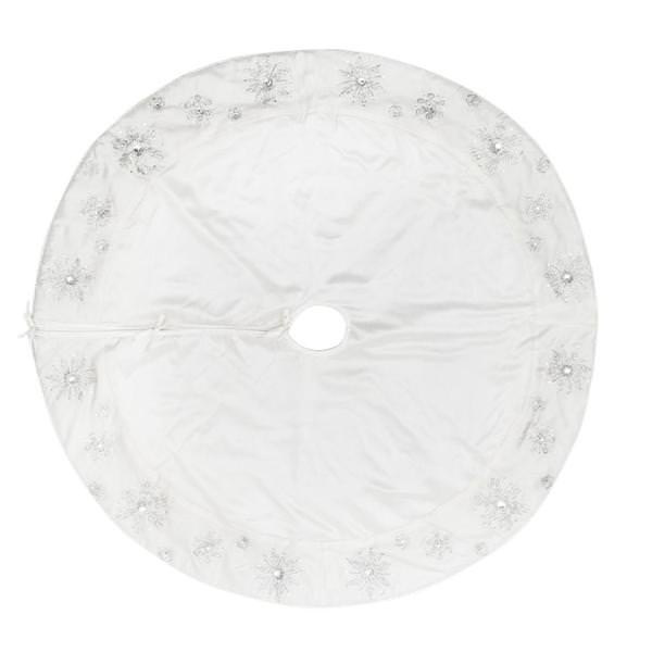 52" White Snowflake Tree Skirt