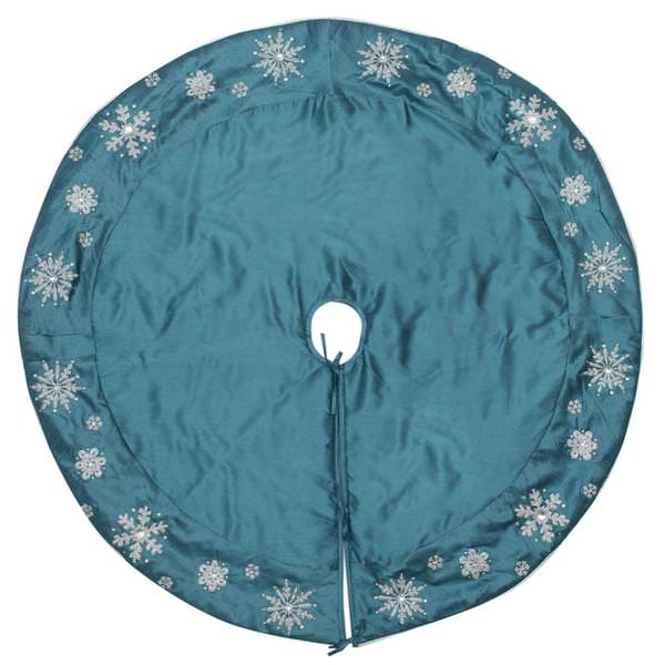 52" Teal Snowflake Tree Skirt