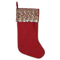 Vickerman 19" Red Chevron Sequin Stocking Christmas Decoration