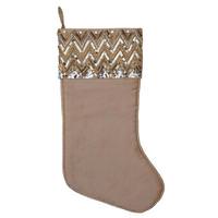 Vickerman 19" Champagne Chevron Sequin Stocking Christmas Decoration
