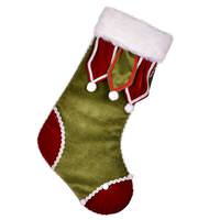 Vickerman 21" Burgundy/Emerald Velvet Stocking Christmas Decoration