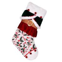 Vickerman 21" Holly Berry Velvet Belt Stocking Christmas Decoration