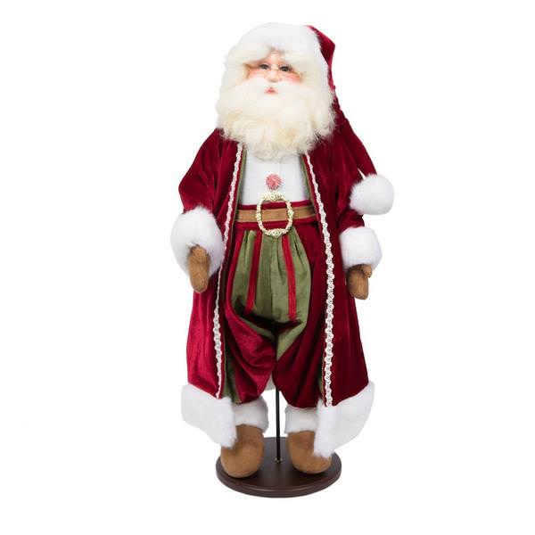 28" Deck the Halls Santa Doll with Stand