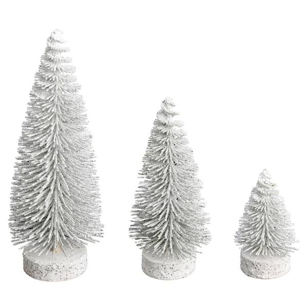 3"/5"/7" White Oval Pine Artificial Christmas Tree (3 Pack)