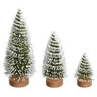 Vickerman 3"/5"/7" Frosted Green Oval Pine Artificial Christmas Tree (3 Pack)