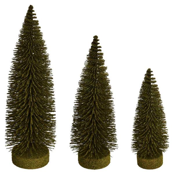 7"/9"/11" Green Oval Pine Artificial Christmas Tree (3 Pack)