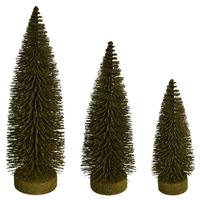 Vickerman 7"/9"/11" Green Oval Pine Artificial Christmas Tree (3 Pack)