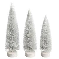 Vickerman 12"/14"/16" White Oval Pine Artificial Christmas Tree (3 Pack)