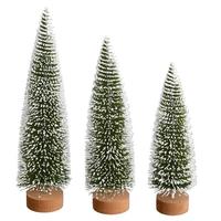 Vickerman 12"/14"/16" Frosted Green Oval Pine Artificial Christmas Tree (3 Pack)