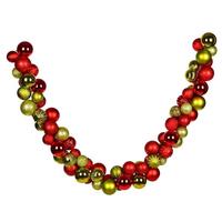 Vickerman 7' Red/Lime Asst Ornament Garland