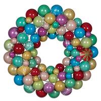 Vickerman 24" Pearlized Multi Assorted Ornament Christmas Wreath