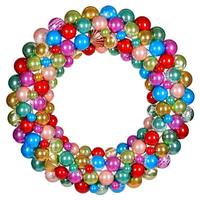 Vickerman 30" Pearlized Multi Assorted Ornament Artificial Wreath