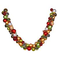 Vickerman 7' Red/Lime/Gold/Silver Asst Ornament Garland
