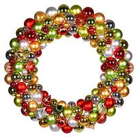 Vickerman 30" Red/Lime/Gold/Silver Assorted Ornament Artificial Wreath