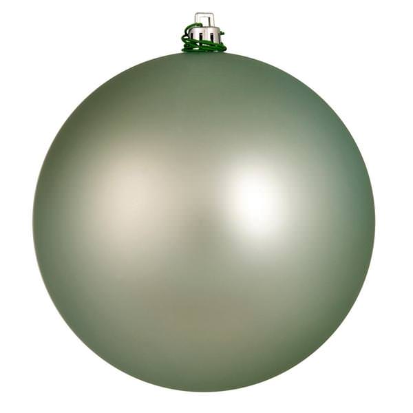 3" Gray Mint Matte Ball Christmas Ornament (12 Pack)