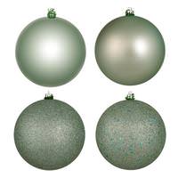 Vickerman 4" Gray Mint 4 Finish Ball Christmas Ornament (12 Pack)