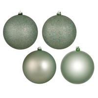 View 6" Gray Mint 4 Finish Ball Christmas Ornament (4 Pack)