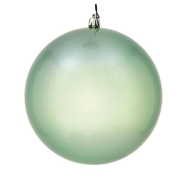 6" Gray Mint Candy Ball Christmas Ornament (4 Pack)