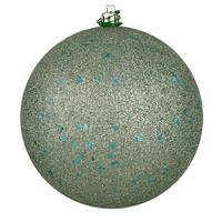 View 10" Gray Mint Sequin Ball Christmas Ornament