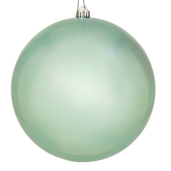 10" Gray Mint Candy Ball Christmas Ornament