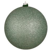 Vickerman 12" Gray Mint Glitter Ball Christmas Ornament