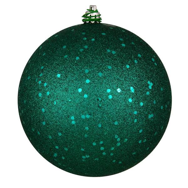 4" Dark Teal Sequin Ball Christmas Ornament (6 Pack)