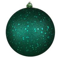 Vickerman 4" Dark Teal Sequin Ball Christmas Ornament (6 Pack)