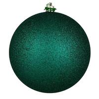 Vickerman 8" Dark Teal Glitter Ball Christmas Ornament