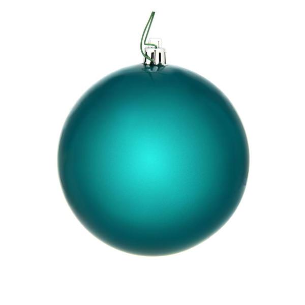 8" Dark Teal Candy Ball Christmas Ornament