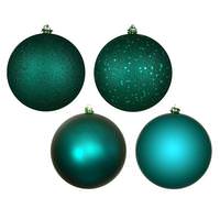 Vickerman 12" Dark Teal 4 Finish Ball Christmas Ornament (4 Pack)