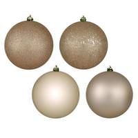 View 4.8" Oat 4-Finish Ball Christmas Ornament (4 Pack)