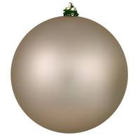 View 3" Oat Shiny Ball Christmas Ornament (12 Pack)