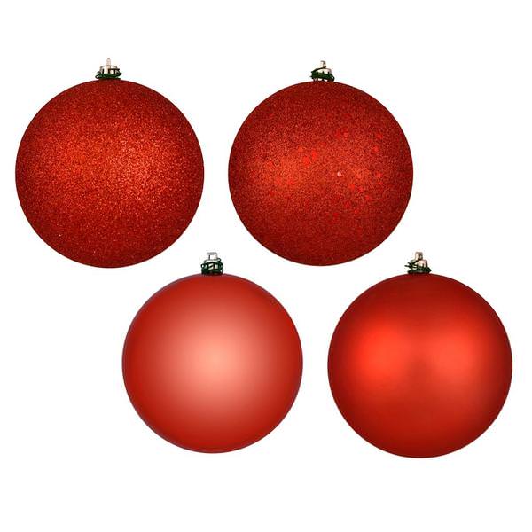 10" Bittersweet 4 Finish Ball Christmas Ornament (4 Pack)