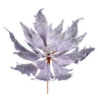 Vickerman 16" x 22" Silver Velvet Sequin Poinsettia