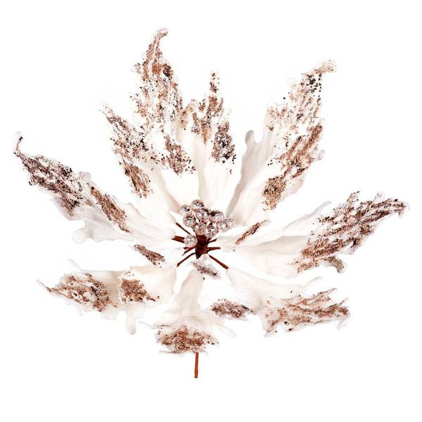 16" x 22" Champagne Velvet Sequin Poinsettia