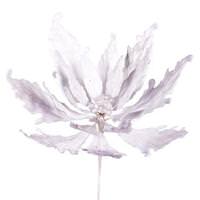 Vickerman 16" x 22" White Velvet Sequin Poinsettia